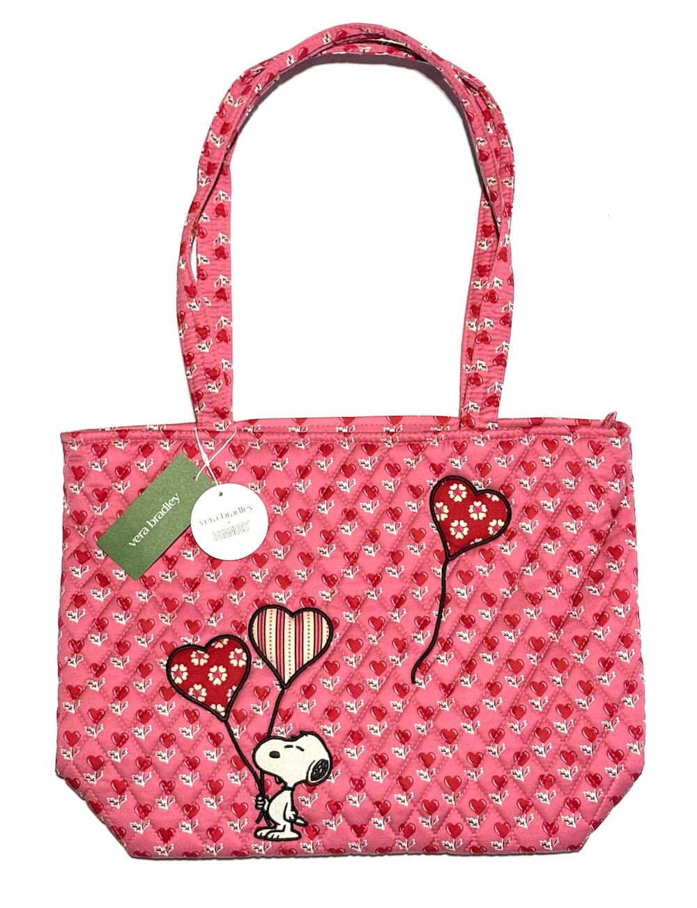 Vera Bradley Peanuts Love Is In The Air Small Original Tote Bag Heart Snoopy PNK
